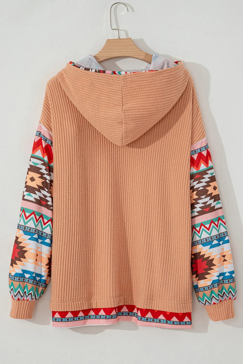 Stylish Plus Size Southwestern Print Long Sleeve Hoodie for Women - Cozy Fall & Winter Fashion for Casual Outings and Outdoor Adventures