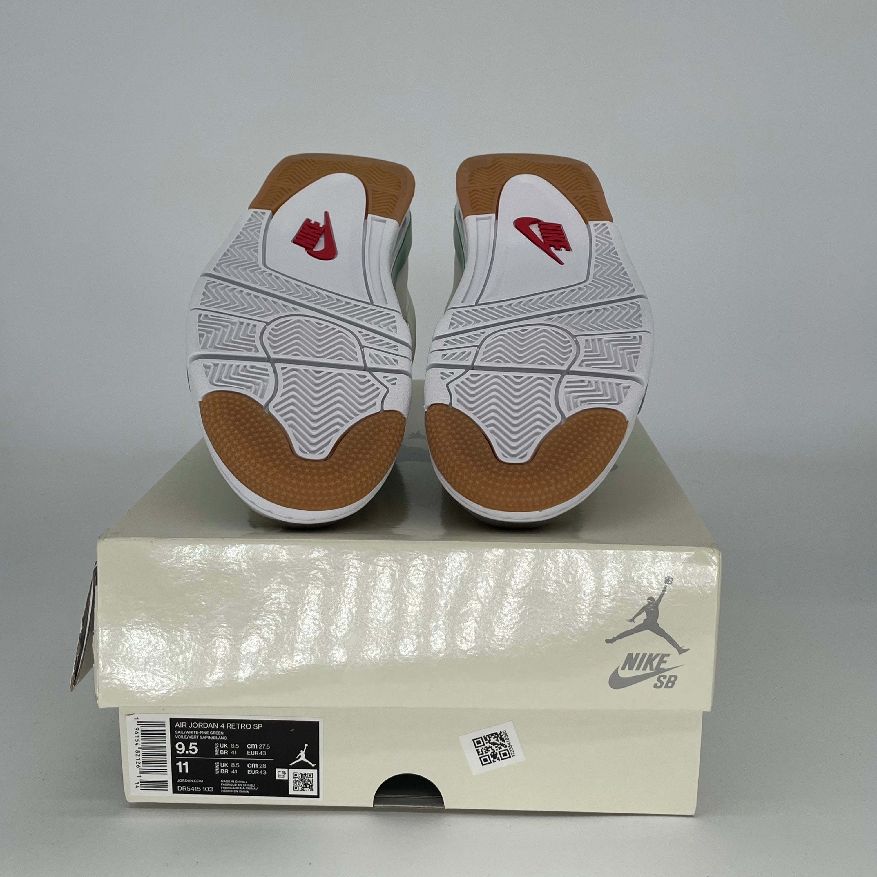 AIR JORDAN 4 SB PINE GREEN Sneakers - Men's Size 9.5/Women's Size 11 - Style DR5415-103 - Retro Basketball Shoes for Streetwear & Skateboarding Fashion