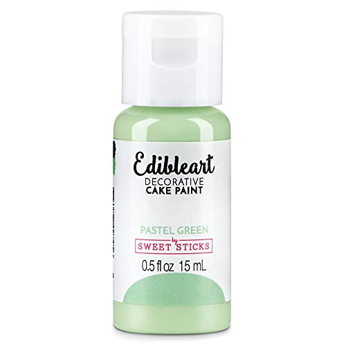 Sweetsticks Pastel Green Edible Cake Paint 15ml - Food Safe Icing Colors for Baking, Cookie Decorating & Fondant Art | Vegan, Non-Toxic Cake Decorating Supplies for Birthday Cakes, Cupcakes & Wedding Desserts