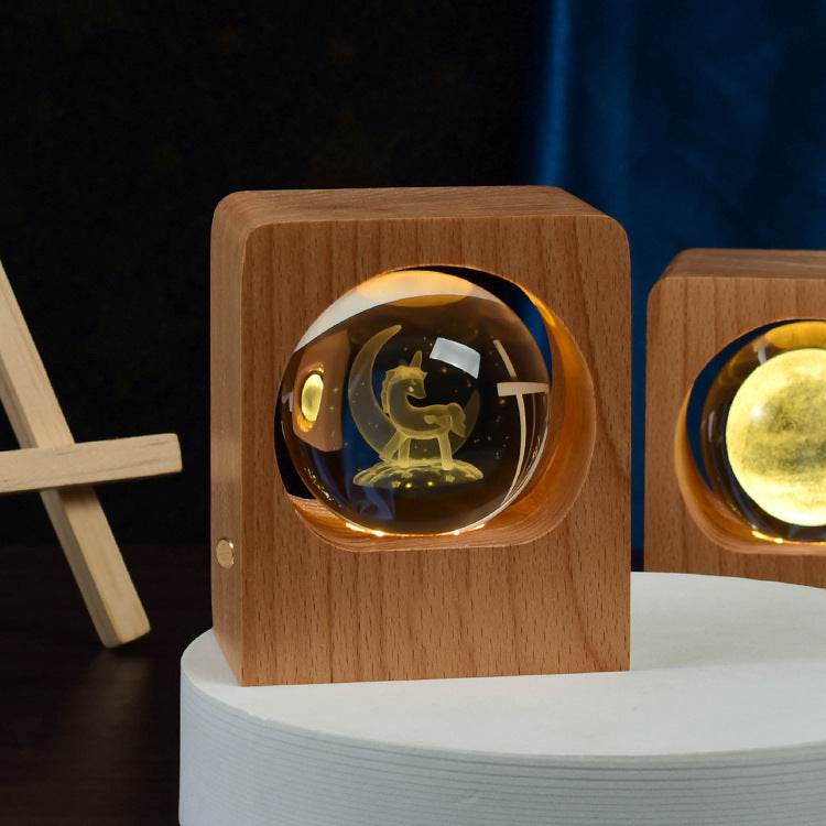Crystal Ball Night Light - Decorative LED Moon Lamp for Bedroom, Nursery & Meditation | Perfect for Relaxation, Feng Shui & Home Decor