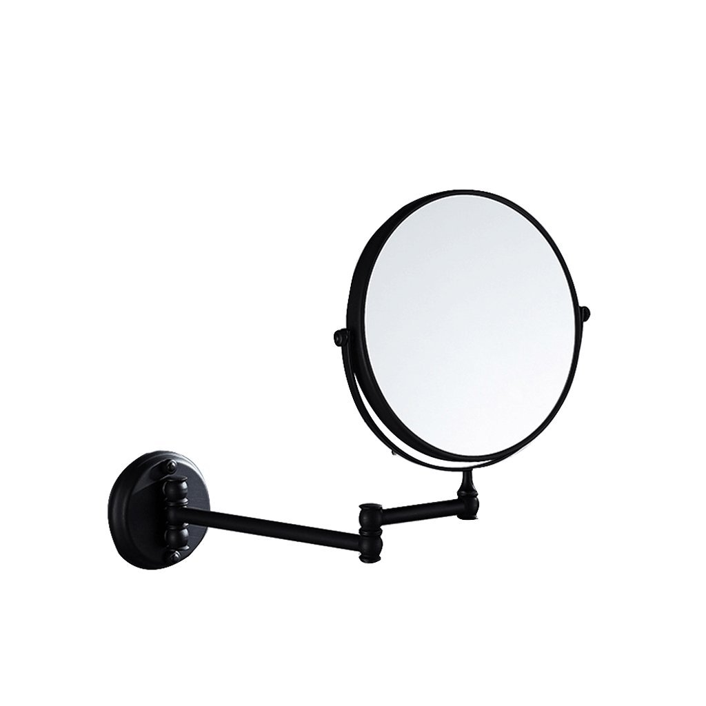 8 Inch Telescopic Folding Wall Mounted Bathroom Mirror - Double Sided Cosmetic Makeup Mirror with Triple Magnification for Shaving, Makeup & Skincare - Perfect for Vanity, Bathroom & Bedroom