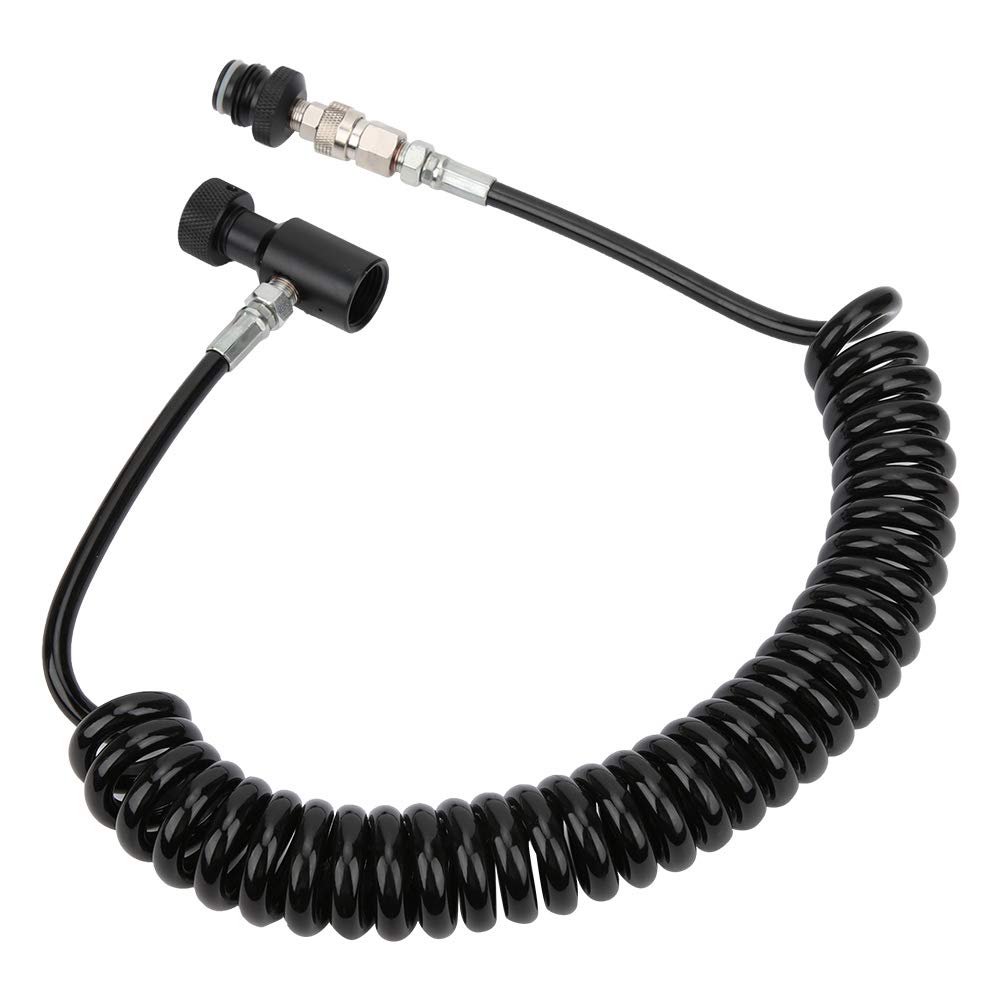 Premium Coiled Air Hose with Aluminum Fittings - Compact & Durable Compressor Hose for Scuba Diving, Paint Spraying & Pneumatic Tools | Lightweight Coil Design for Easy Storage & Portability