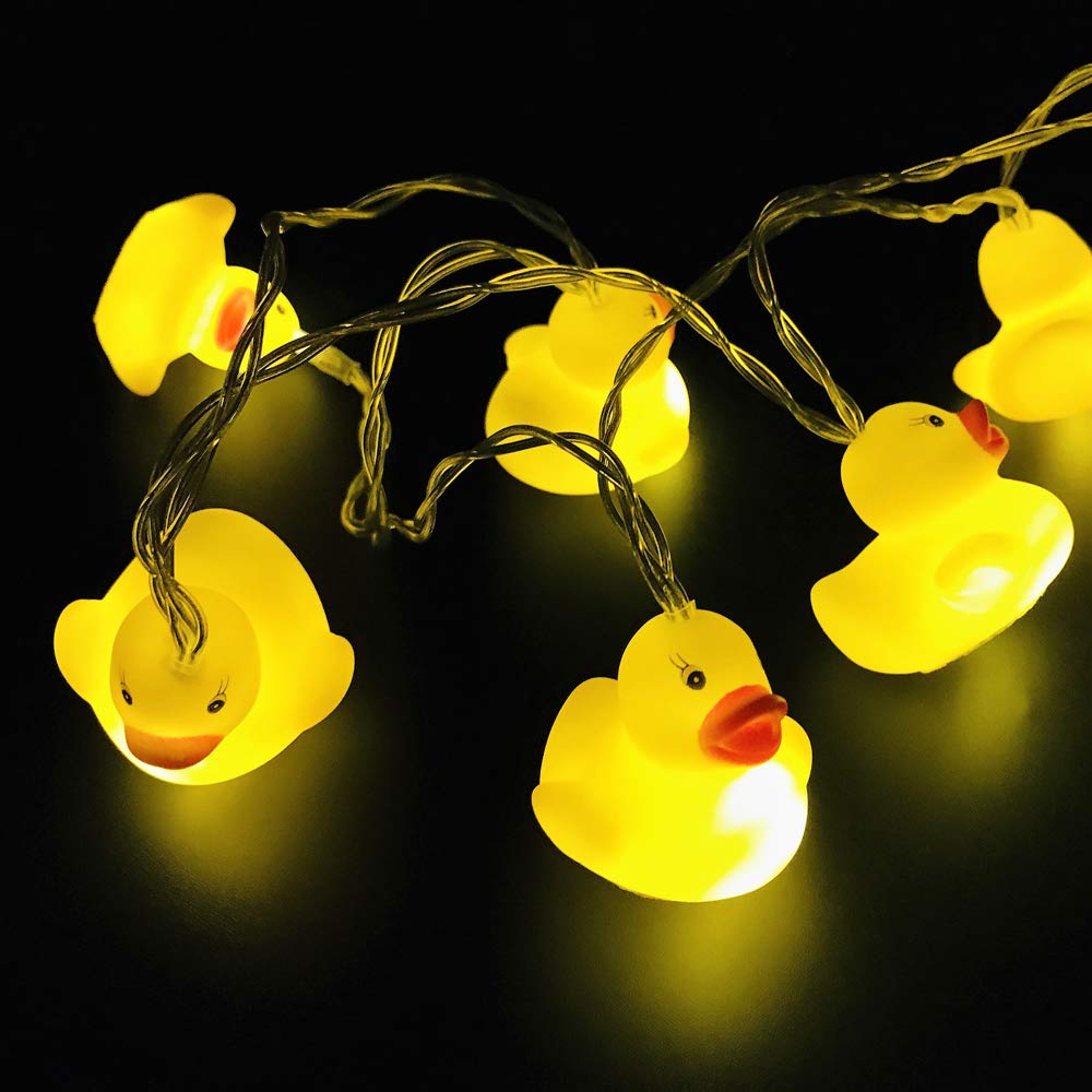 1.5M/4.9Ft 10-Light Battery Operated Duck-Shaped LED String Lights - Waterproof Indoor/Outdoor Decorative Lighting for Halloween, Christmas, Thanksgiving, Kids Bedroom, Party & Home Decor - Perfect for Garden, Patio, Nursery and Festive Celebrations