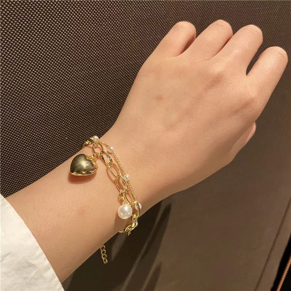 Shining Diva Fashion Gold Plated Charm Bracelet for Women & Girls - Elegant Adjustable Jewelry Gift for Birthday, Anniversary & Special Occasions (RR14531B)