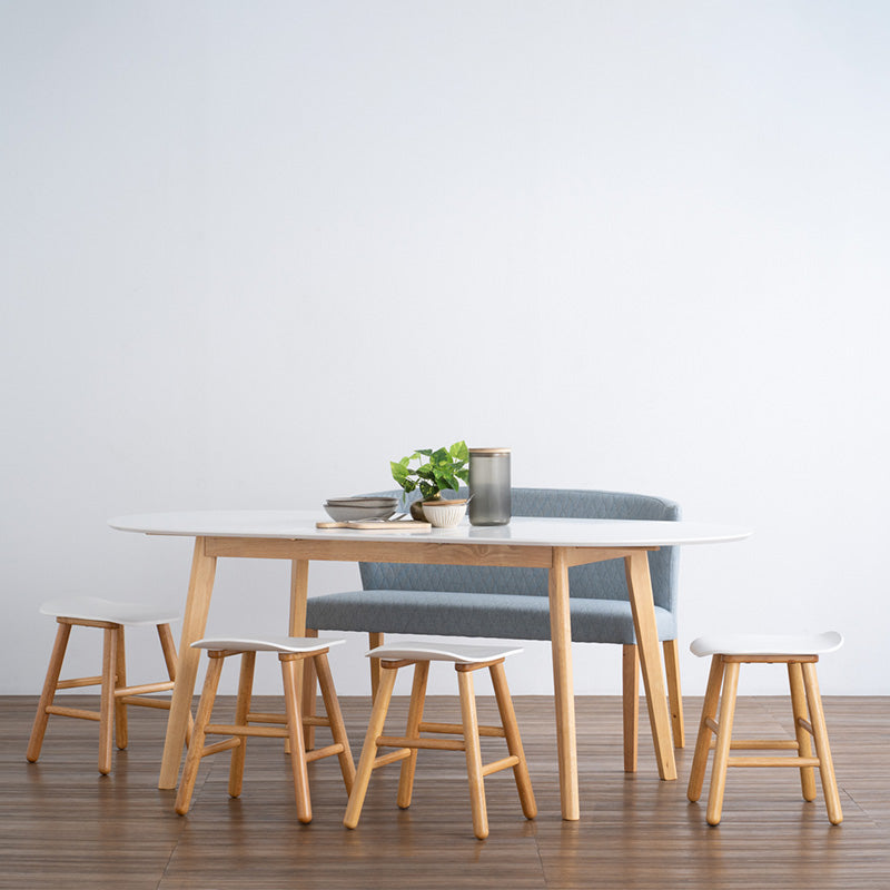 Extendable Dining Table 150-195cm | Werner Expandable Wooden Table | Natural & White Finish | Perfect for Small Spaces & Family Gatherings