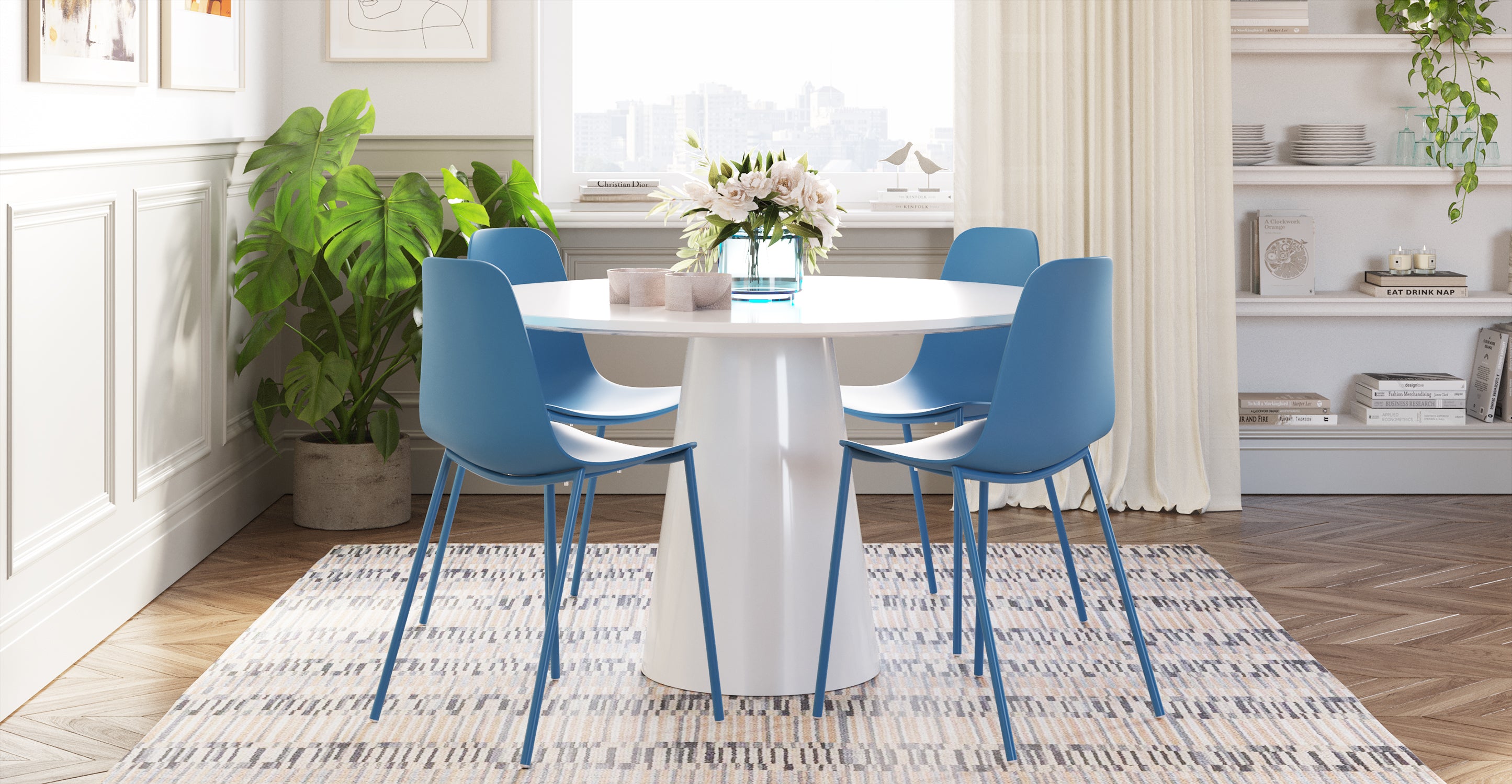 Isla Dining Chair - Modern Wooden Dining Room Chairs Set of 2, Comfortable Upholstered Seat with Sturdy Metal Legs - Perfect for Kitchen, Dining Room, Breakfast Nook & Home Decor