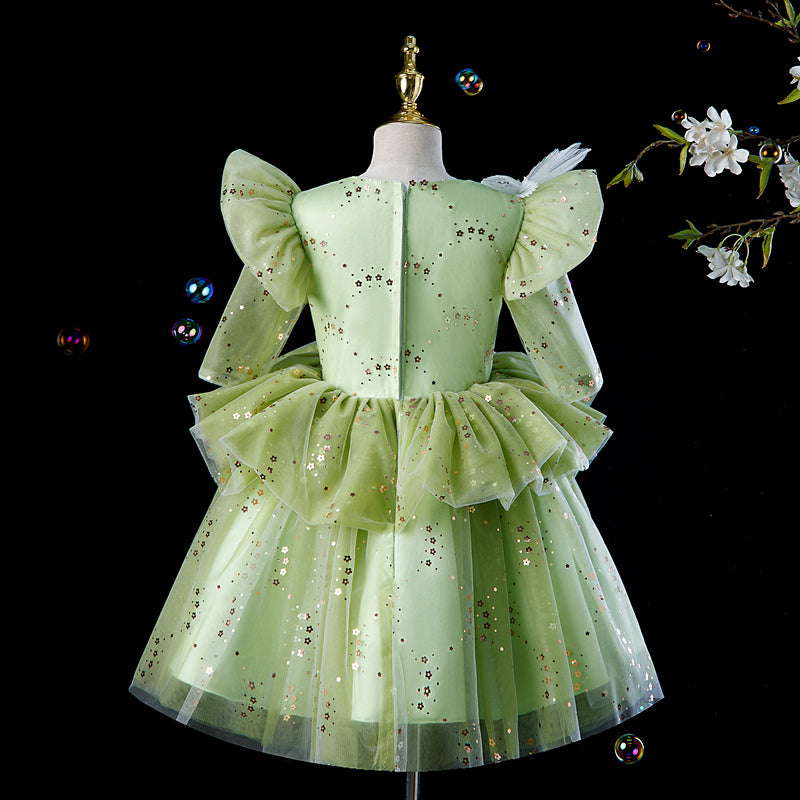 Sparkly Princess Dress for Girls – Elegant Sequined Wedding & Birthday Party Gown | Perfect for Pageants, Special Occasions & Photo Shoots