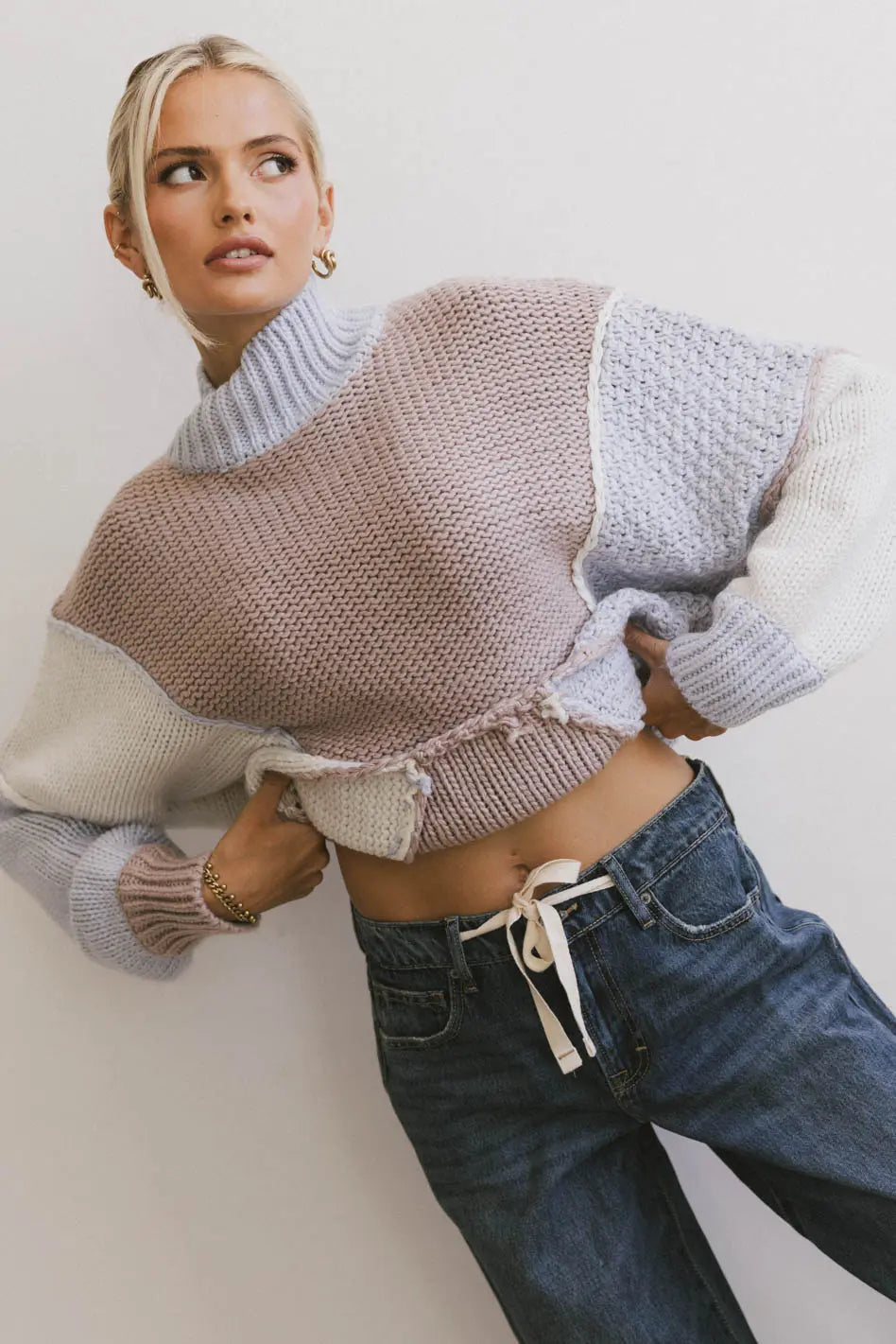 Stylish Maggy Color Block Sweater for Women | Trendy Knit Pullover | Perfect for Fall & Winter Outfits, Casual Wear & Office Fashion