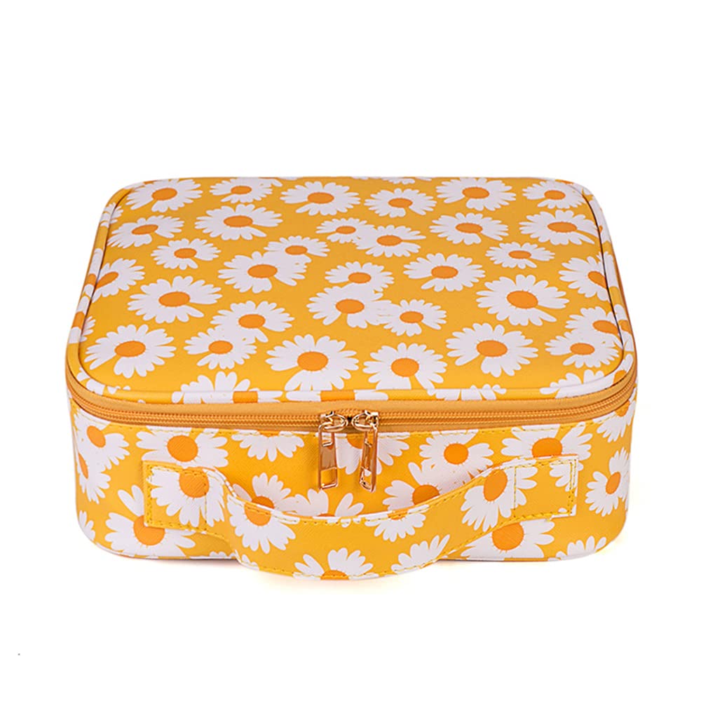 Professional Travel Makeup Train Case - Laser Cosmetic Organizer Bag with Adjustable Compartments | Makeup Brush & Toiletry Storage for Women | Perfect for Travel, Salon Professionals & Home Organization (Jewelry & Digital Accessories Included)