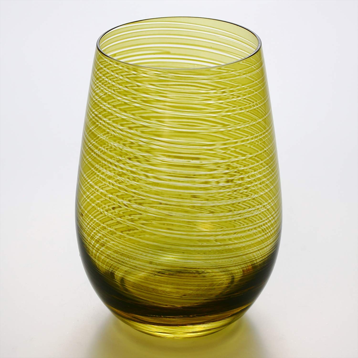 Stolzle Olive 465ml Twister Tumbler - Set of 6 Insulated Drinking Glasses for Iced Coffee, Smoothies & Cocktails | Perfect for Home, Office & Outdoor Use