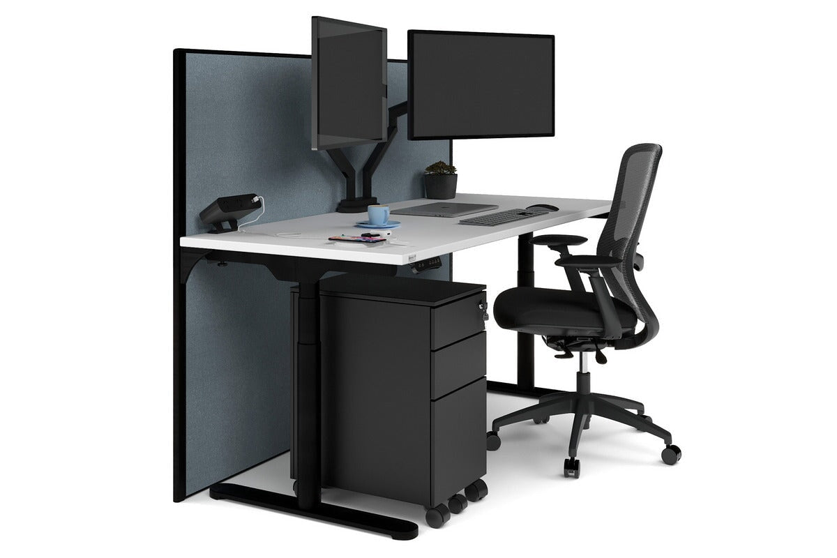 Premium Adjustable Height Single Workstation Desk - 1600L x 700W Size - Ideal for Home Office, Study & Workspace Ergonomics
