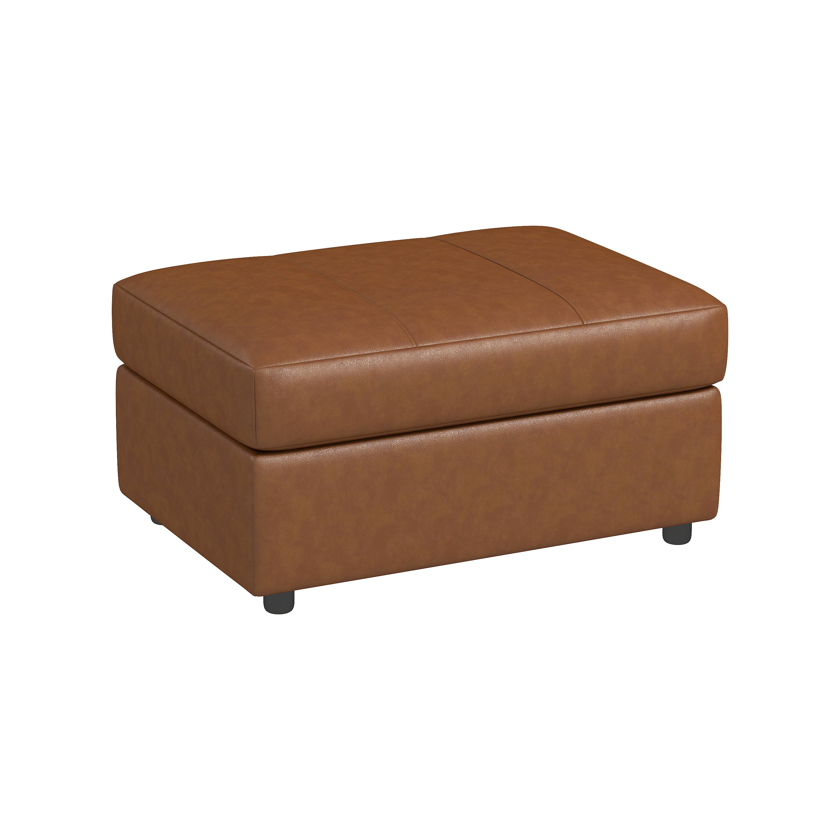 Roundhill Furniture Sakan Leather Upholstered Ottoman - Premium Leather Footrest Stool with Storage for Living Room, Bedroom & Home Decor