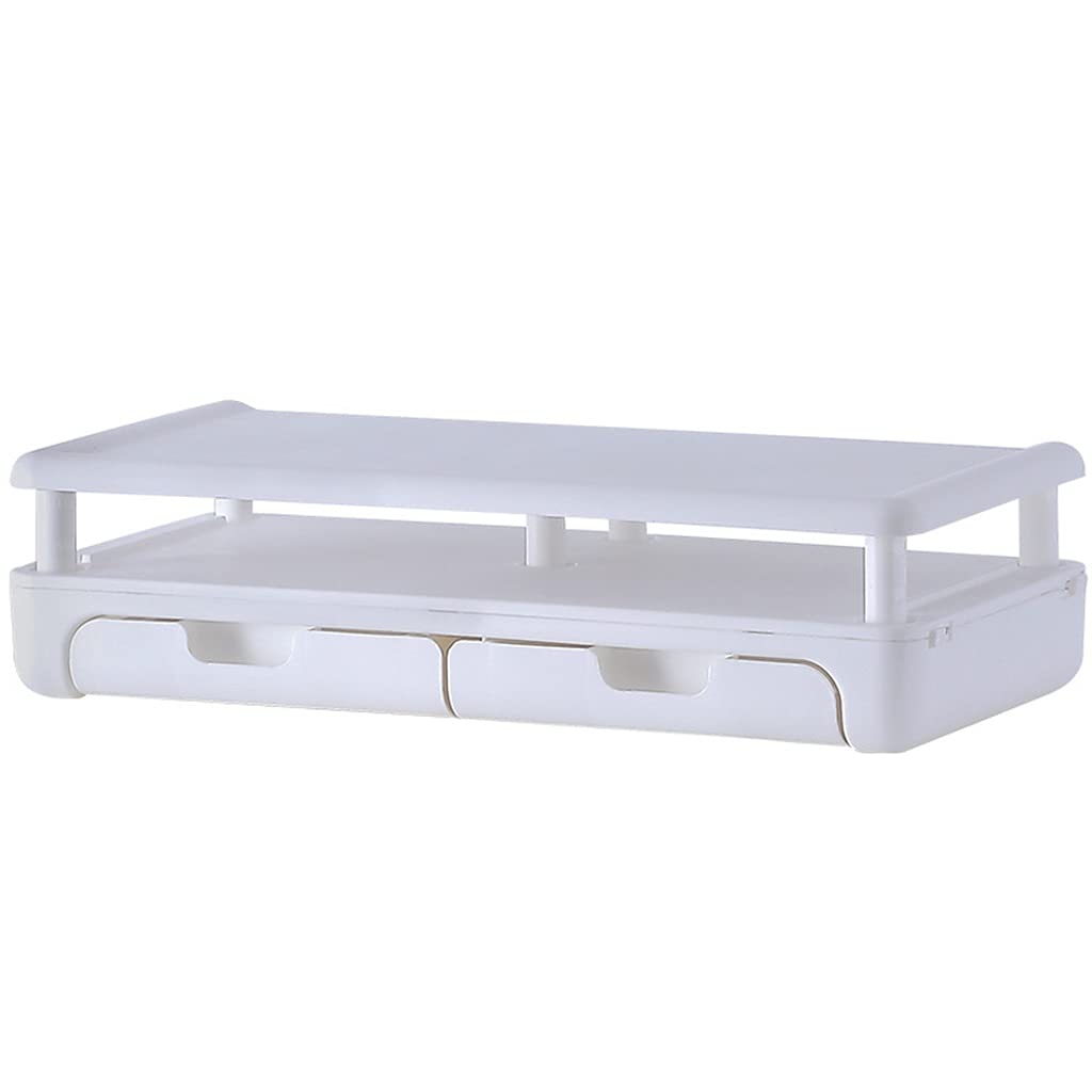 Adjustable Desktop Computer Stand with Monitor Riser & Storage Drawer - Ergonomic Office Desk Organizer for Monitors, Laptops & Workspace Essentials - Perfect for Home Office, Gaming Setup & Workspace Organization