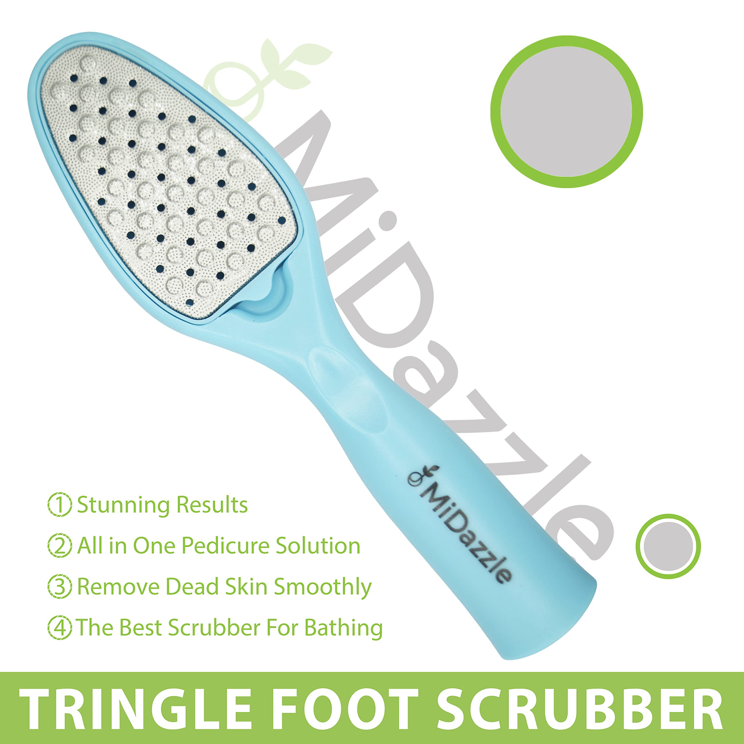 Midazzle 2-in-1 Triangle Foot Scrubber and Callus Remover for Soft Feet - Exfoliating Pedicure Tool (2 Pack, Random Colors) - Perfect for Home Spa, Pedicure, and Foot Care Routine