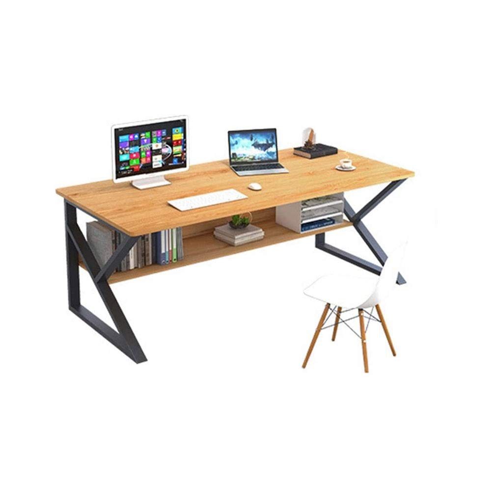 XUERUIGANG 39 Inch Computer Desk, Modern Writing Study Desk for Home Office, PC Workstation & Gaming Desk in Walnut Finish - Perfect for Small Spaces, Dorm Rooms & Workstations