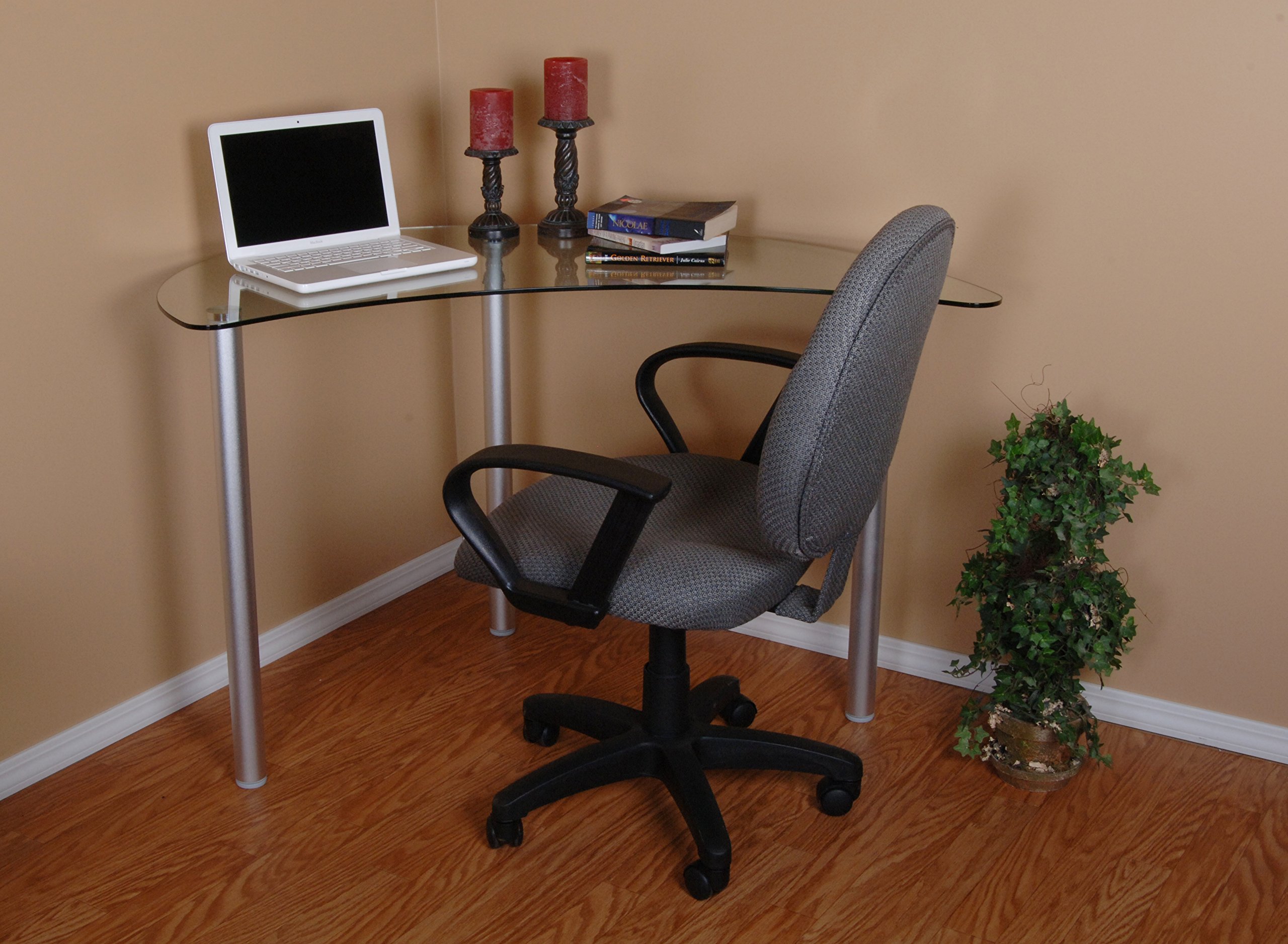 Clear Glass Corner Desk for Home Office & Gaming Setup