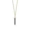 14K Gold Plated Pencil Cut Gray Moonstone Pendant Necklace for Women | Elegant Layering Jewelry for Everyday Wear & Special Occasions