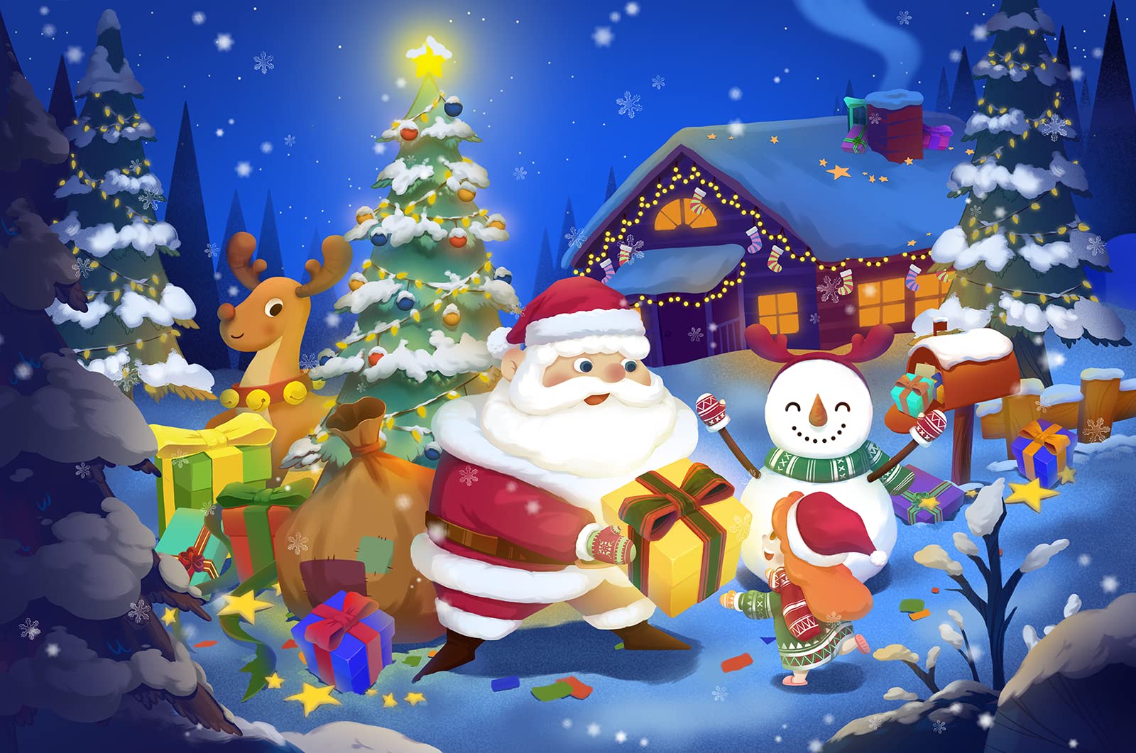 Christmas Jigsaw Puzzles 100 Pieces - Holiday Santa Claus Puzzles for Kids Ages 4-10, Educational Learning Toys for Boys & Girls - Perfect for Family Game Night, Preschool Activities & Christmas Gift Giving