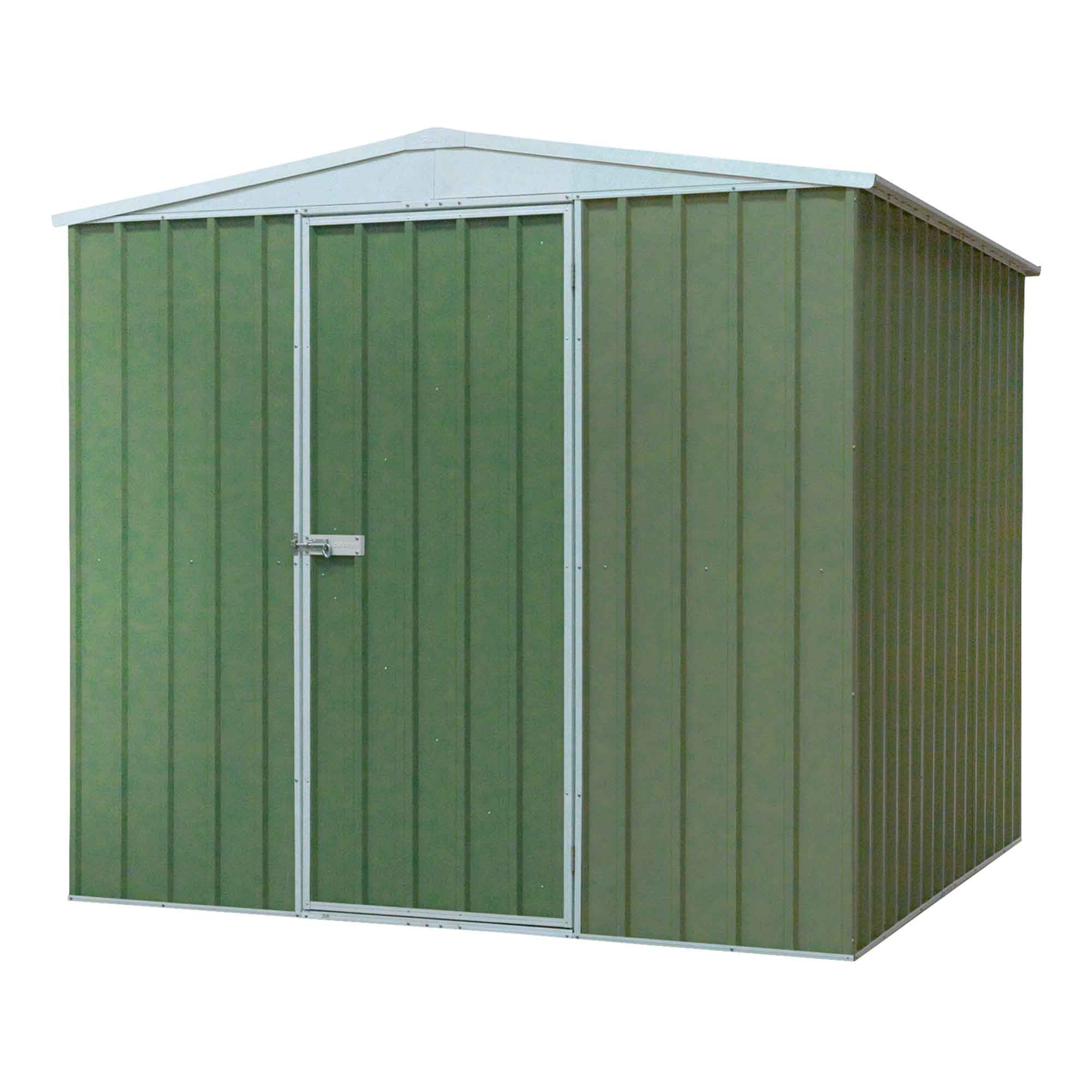 Premium Galvanized Steel Outdoor Storage Shed - 7.5x7.5FT Garden Shed with Apex Roof, Weather-Resistant Green Coating (Model DG115) | Perfect for Backyard Storage, Lawn Equipment & Outdoor Organization