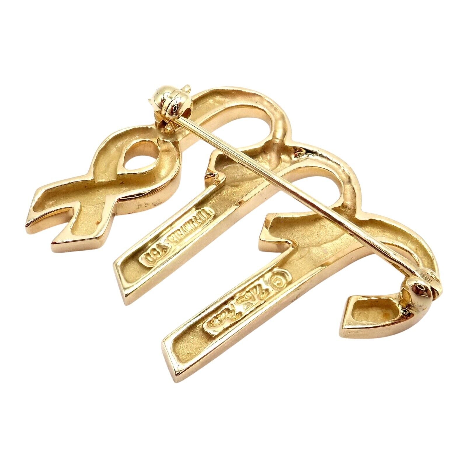 Authentic Tiffany & Co Paloma Picasso 18k Yellow Gold Zodiac Virgo Pin Brooch - Elegant Jewelry Gift for Virgo Women, Perfect for Special Occasions & Collectors