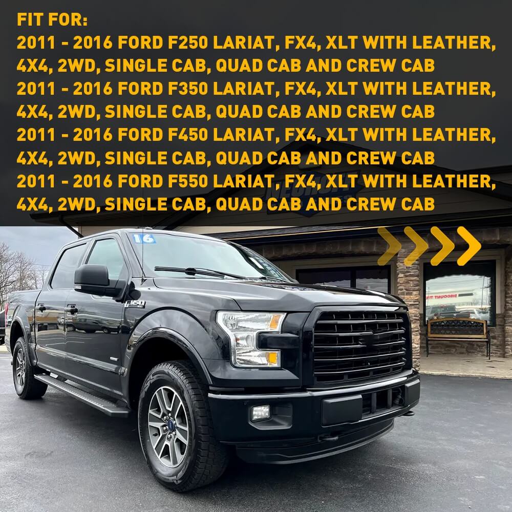 Premium Perforated Leather Seat Cover - Driver Side Bottom - Compatible with 2011-2016 Ford F250 F350 F450 F550 - Enhanced Comfort & Durability for Truck Drivers