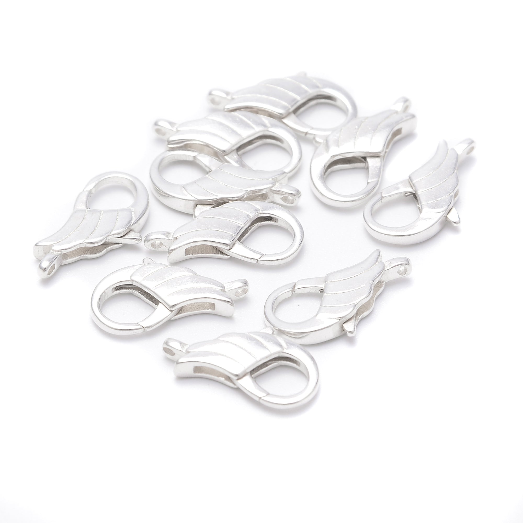 925 Sterling Silver Wing Shape Clasp - 7x15mm (3Pcs/Bag) | Jewelry Making Supplies for Necklaces, Bracelets & DIY Crafts