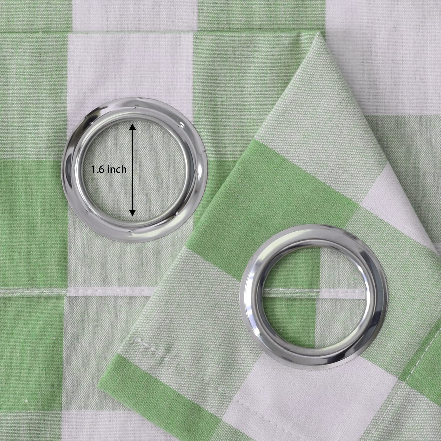 Buffalo Check Curtains 84 Inch Length - Green and White Gingham Plaid Window Drapes with Grommet Top (Set of 2 Panels) for Kitchen, Living Room, Bedroom & Basement - Blackout Thermal Insulated Window Treatment for Privacy & Light Control