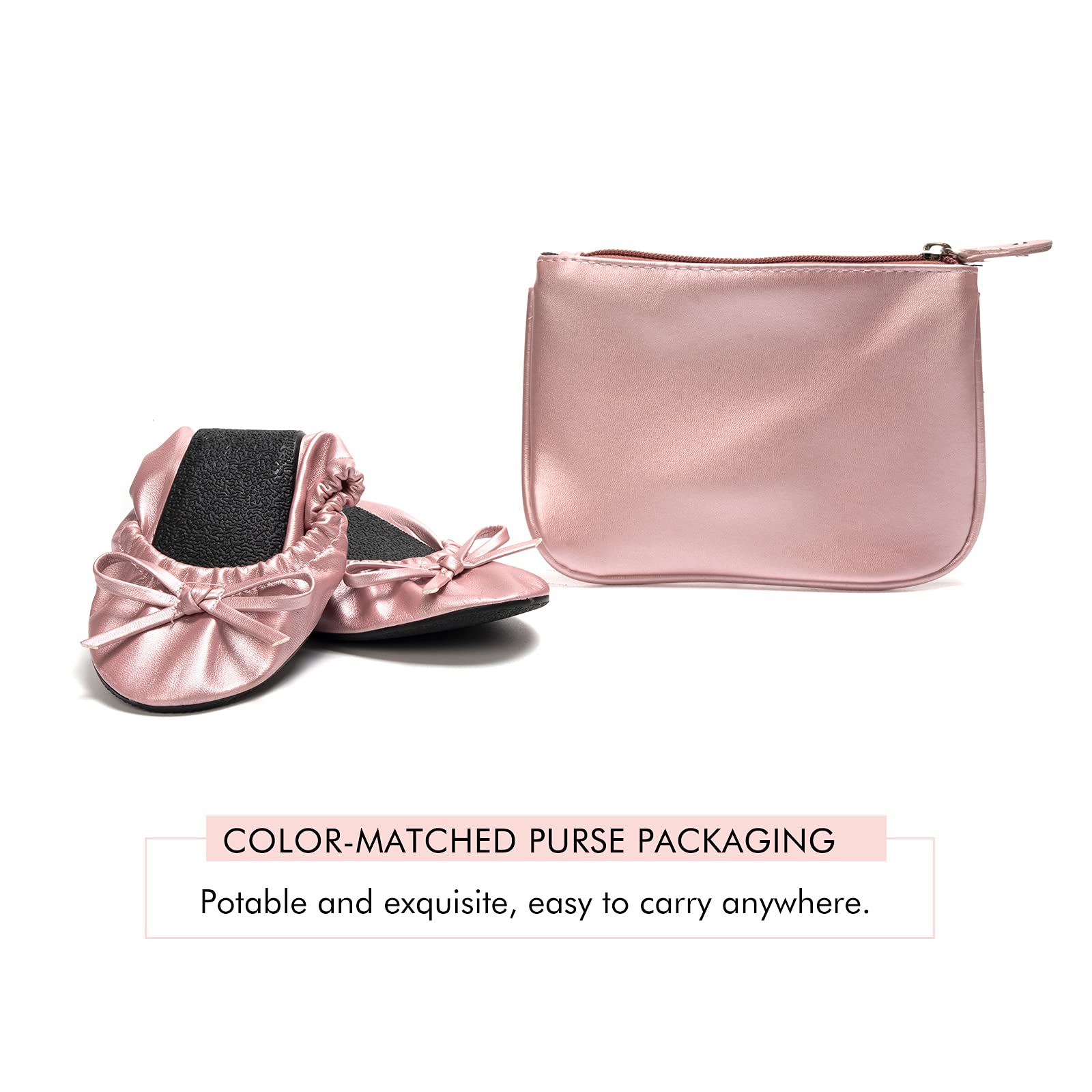 **Foldable Ballet Flats for Women - Comfortable Portable Travel Roll Up Walking Shoes | Perfect for Travel, Commuting & Casual Wear**