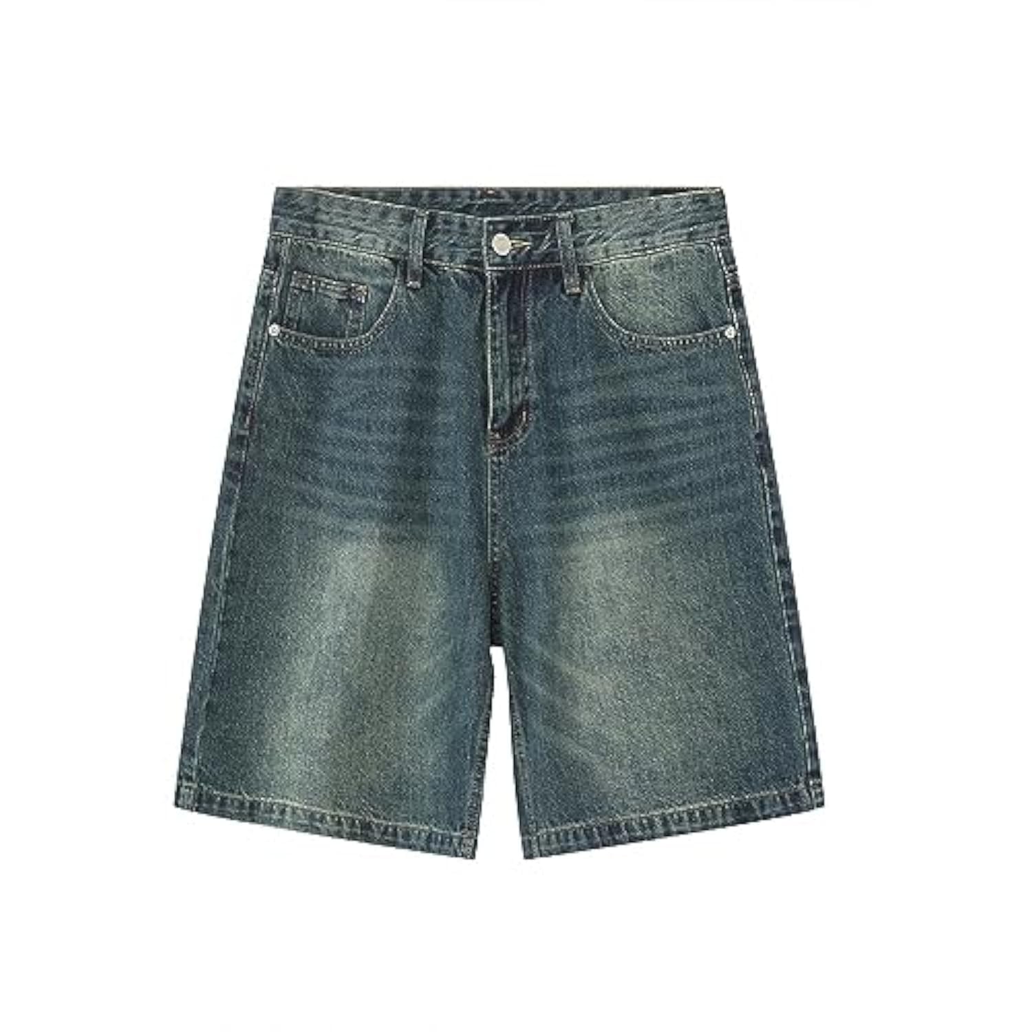 CUTEGAL Unisex Mid Rise Denim Shorts - Wide Leg Baggy Jeans for Women & Men | Y2K Casual Streetwear Pants | Perfect for Summer Outfits, Beach Vacations, and Retro Fashion Looks