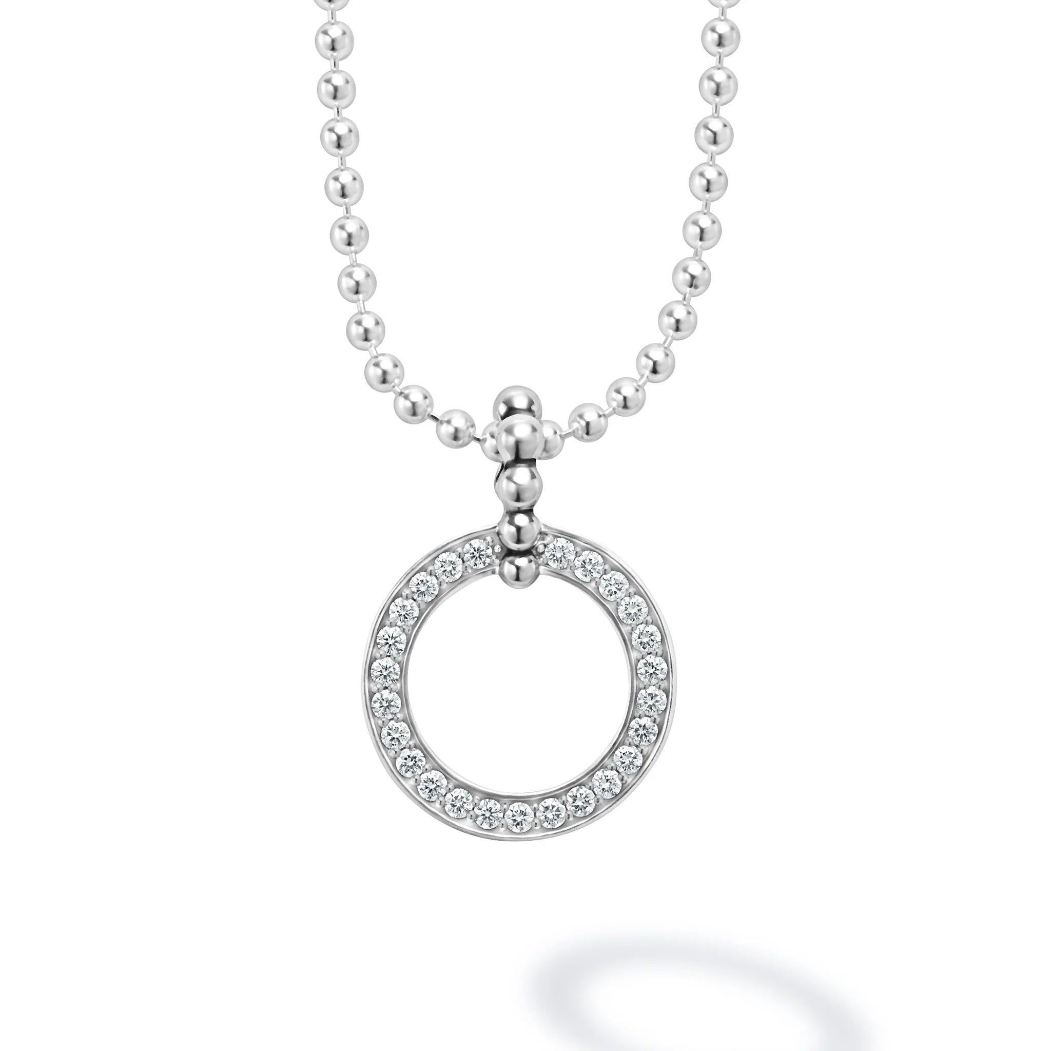 Elegant Circle Diamond Pendant Necklace for Women - 14K Gold Plated Sterling Silver Jewelry - Perfect for Weddings, Anniversaries & Special Occasions