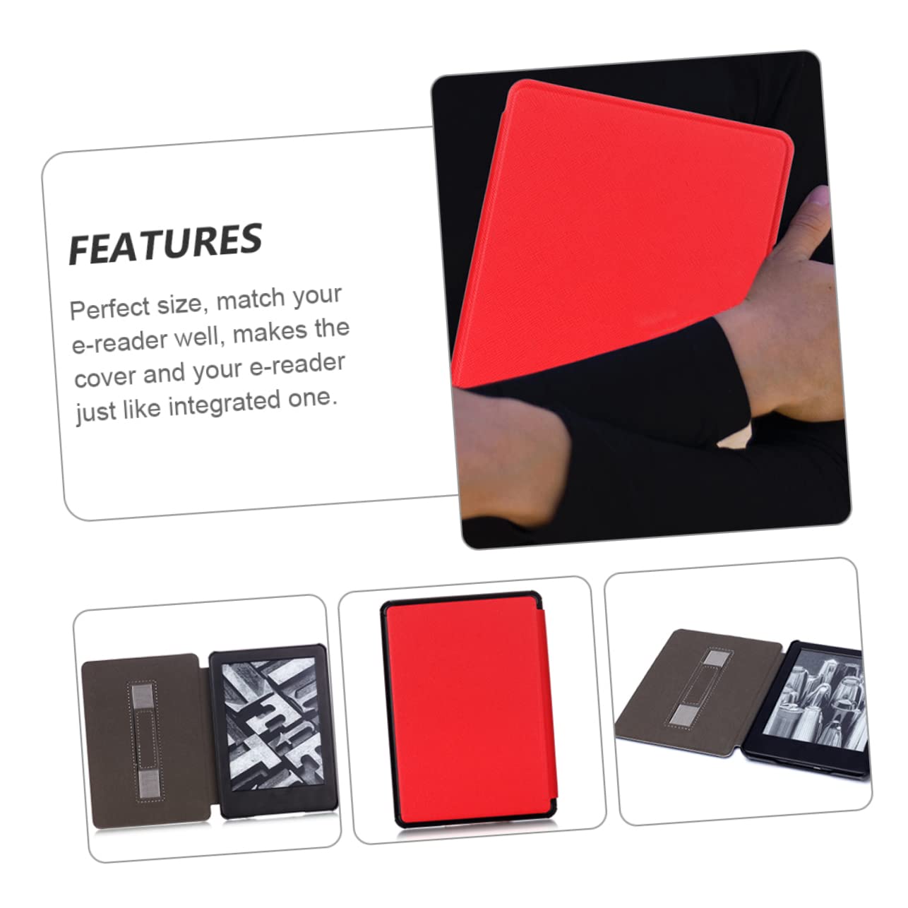 Mikikit Ultra-Thin Genuine Leather E-Reader Case Cover for 2019 658 E-Book Reader - Protective Screen Cover | Perfect for Reading, Travel & Daily Commute