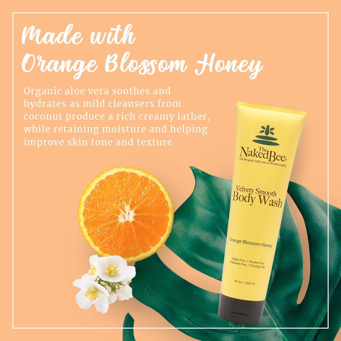 Naked Bee Moisturizing Body Wash for Dry & Sensitive Skin - Soft & Smooth Skin Care for Shower & Bath