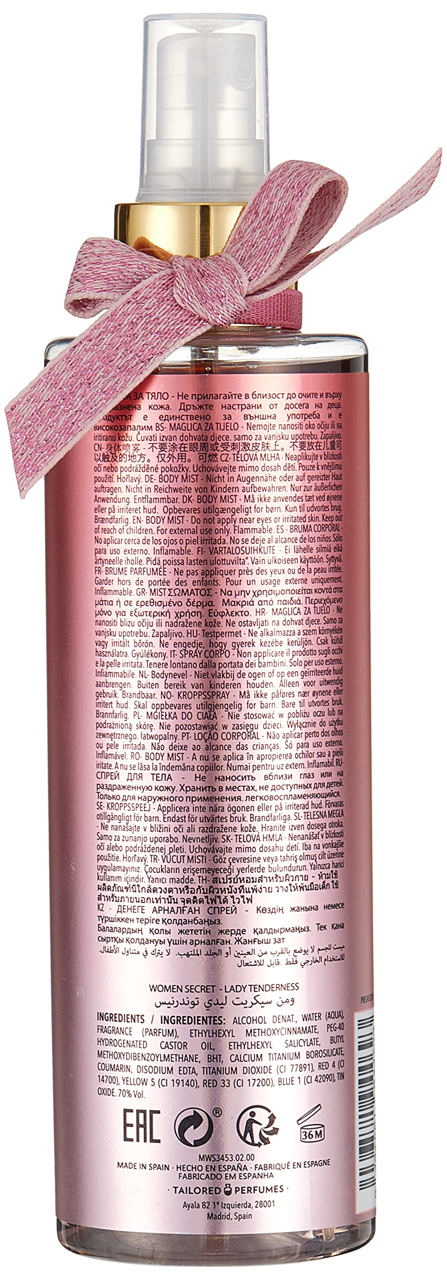 Women's Secret Body Mist - Lady Tenderness Fragrance Body Spray for Women, 250ml | Floral Scented Perfume for Daily Use, Date Night & Special Occasions