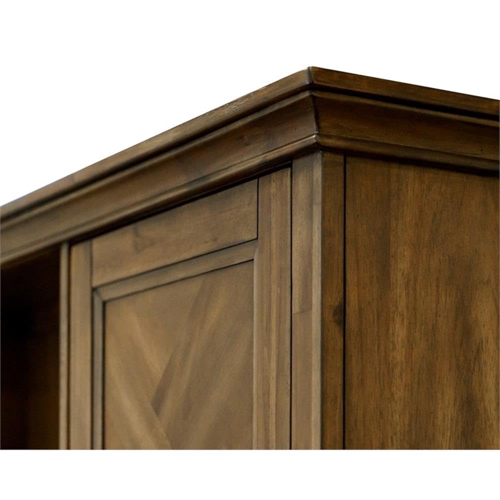 Martin Furniture Traditional Wood Office Storage Hutch - Fully Assembled Brown Cabinet for Home & Office Organization