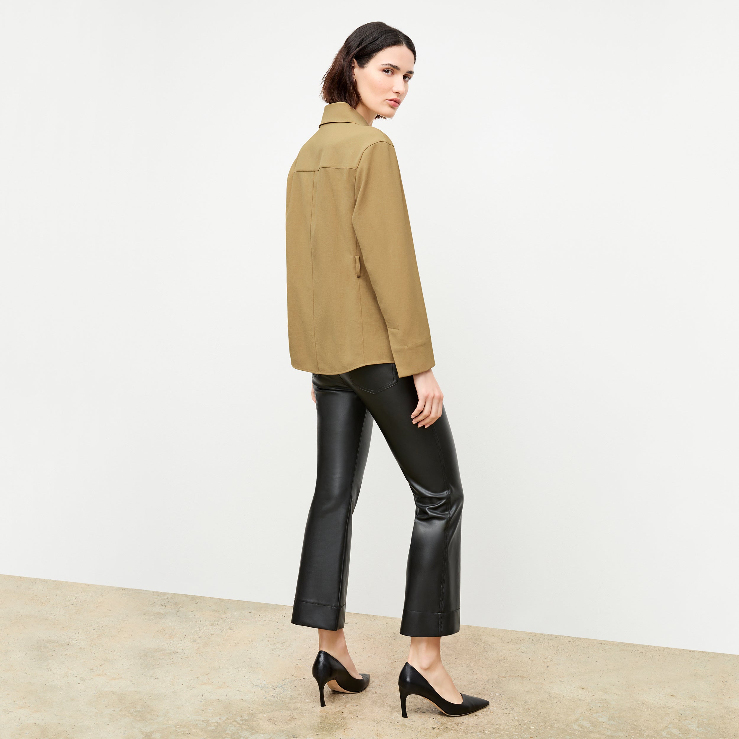 Vegan Leather Archie Pants for Women - High Waisted Faux Leather Leggings, Stretchy & Comfortable - Perfect for Casual Wear, Night Out, and Office Outfits