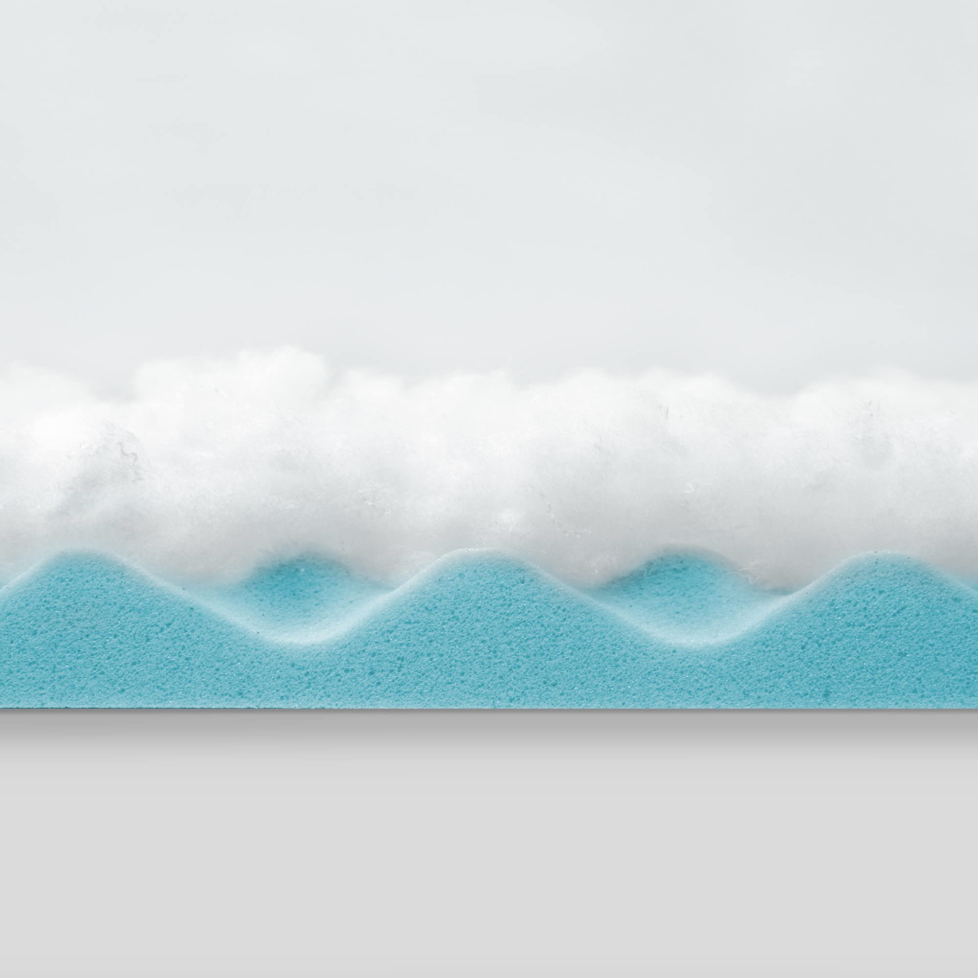 SensorPEDIC SlumberMax Dual Comfort Hybrid 4-Inch Memory Foam & Lux Fiber Mattress Topper - King Size, White - Pressure Relief for Back & Side Sleepers, Perfect for Guest Beds & Dorm Rooms