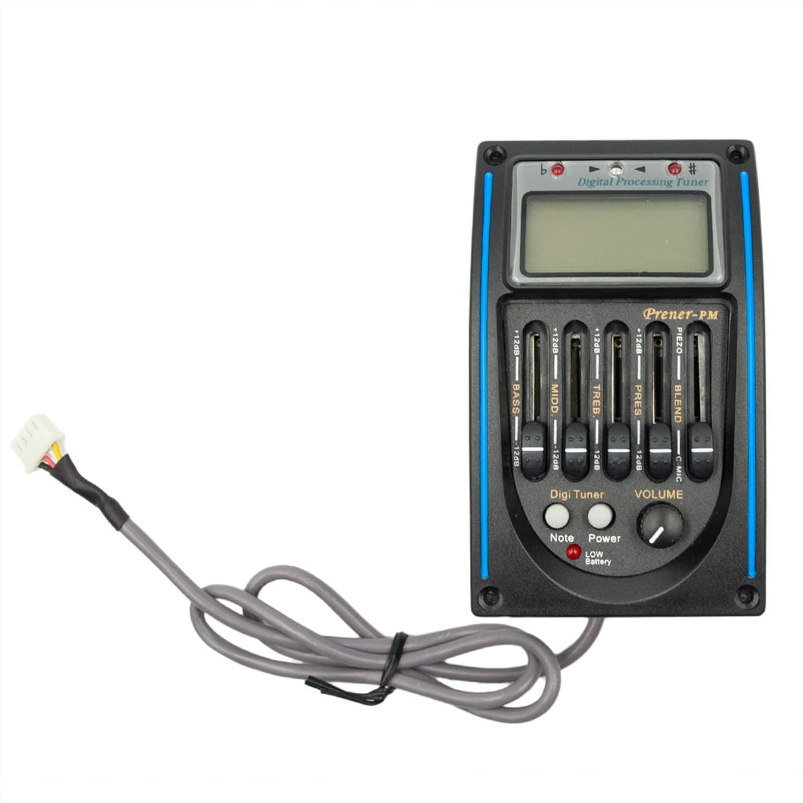5-Band Acoustic Guitar Preamp EQ with Piezo Pickup, LCD Tuner & Microphone - Perfect for Live Performances & Studio Recording