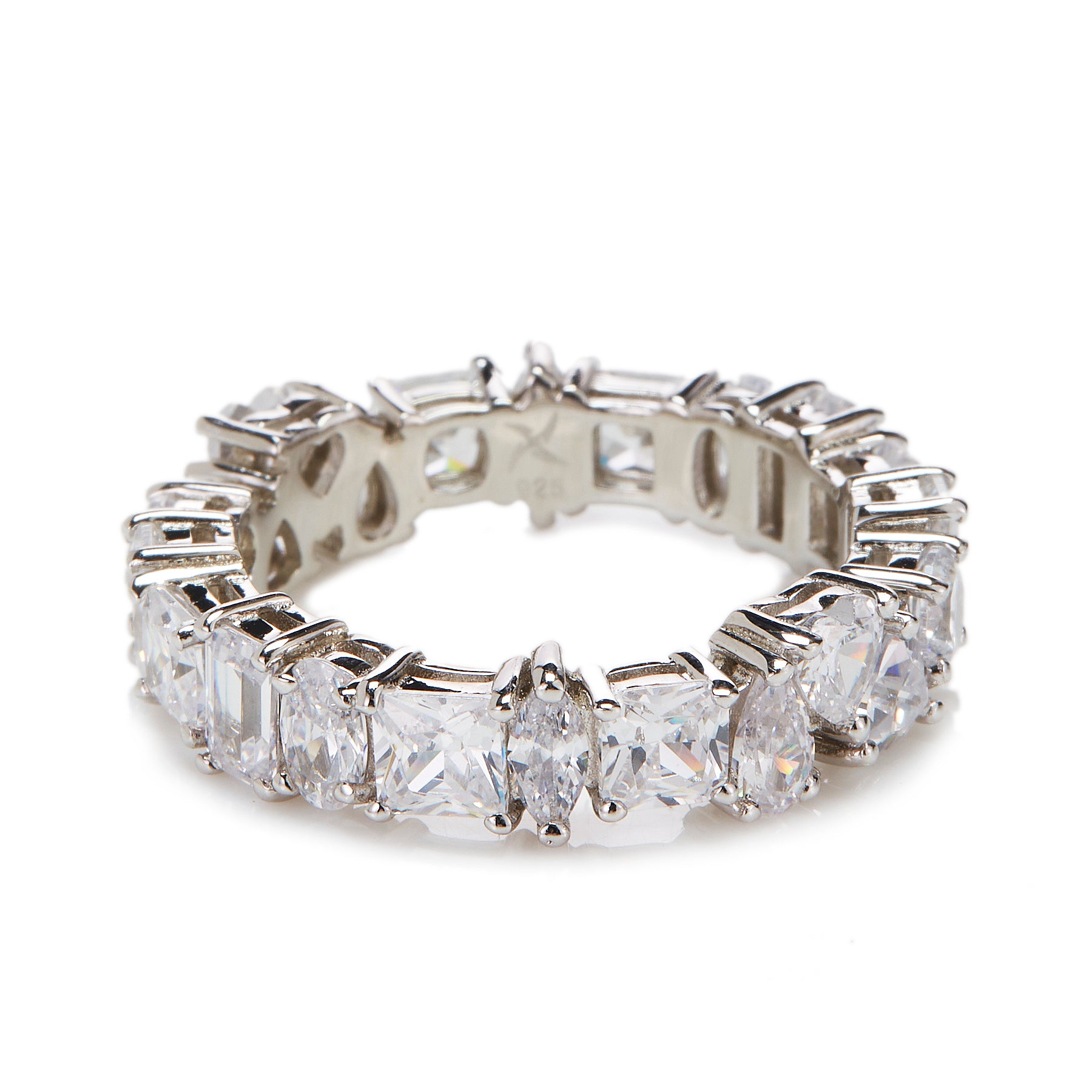 11-Cut Eternity Ring - .925 Sterling Silver Wedding Band for Women, Stackable Promise Ring, Anniversary Gift for Her - Perfect for Engagements, Valentine's Day & Special Occasions
