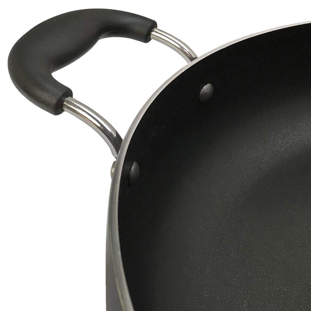Prolinemax 12-Inch Aluminum Deep Non-Stick Wok Pan - Professional Wide Cooking Pot for Stir Fry, Sauteing & Deep Frying - Perfect for Asian Cuisine, Home & Restaurant Use