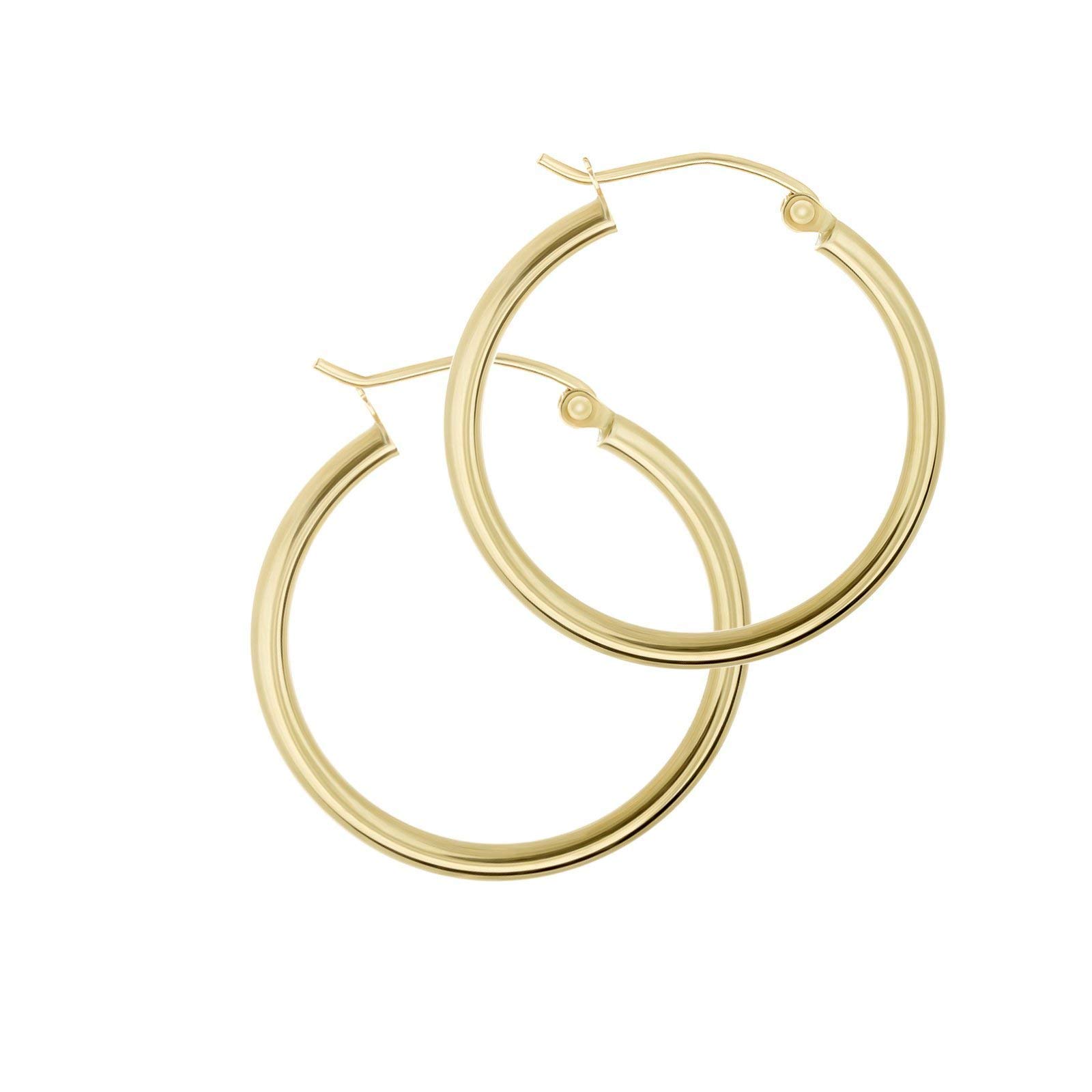 14K Gold Hoop Earrings for Women - Classic Everyday Jewelry for Work, Date Night & Casual Outfits