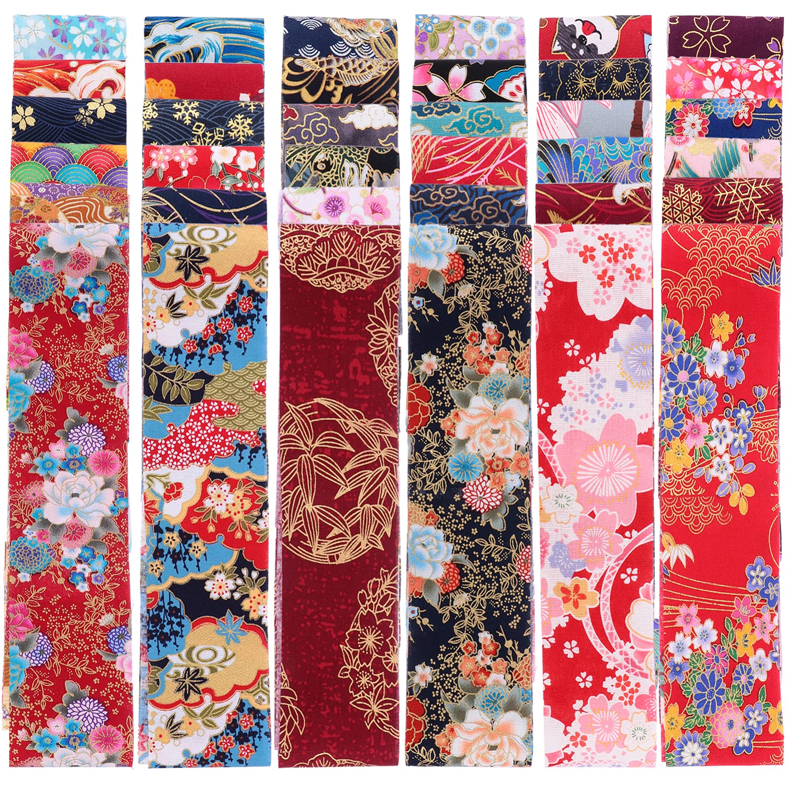 FOMIYES Fabric Quilting Strips Floral Jelly Roll - 36pcs Cotton Craft Sewing Bundle, Multicolor Patchwork Fabric for DIY Quilting, Scrapbooking, Home Decor & Gift Wrapping