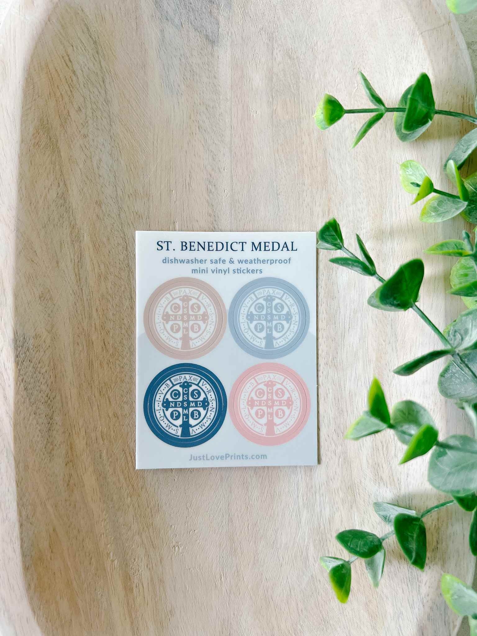 St. Benedict Medal Sticker Set - Religious Catholic Protection Decals for Cars, Windows & Notebooks - Ideal for Home Blessing, Spiritual Defense & Faith-Based Decor