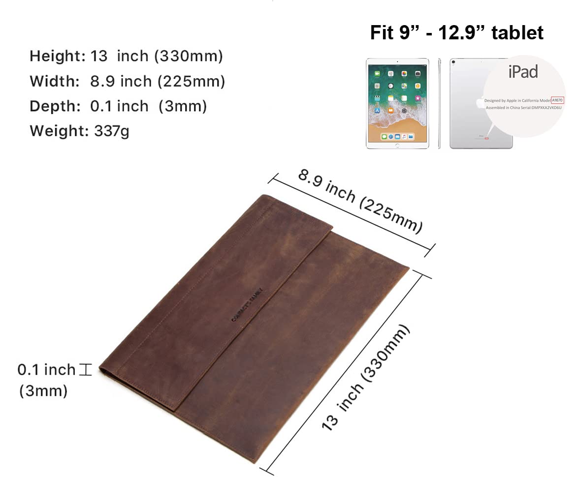 Premium Genuine Leather iPad Sleeve 12.9