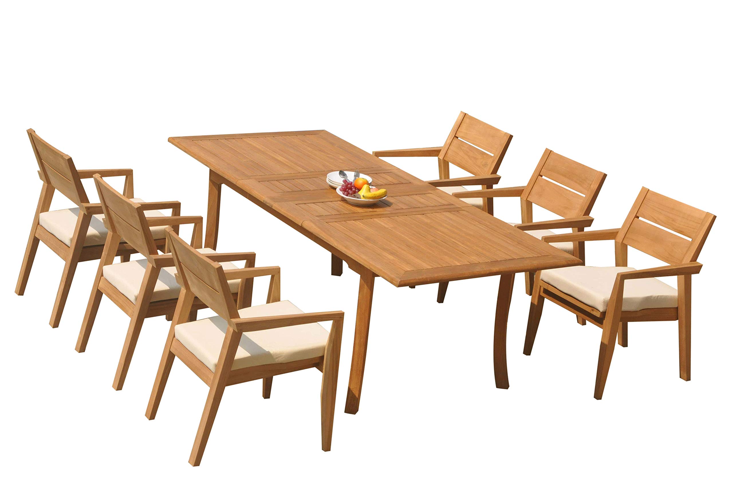 Premium 7-Piece Outdoor Patio Teak Dining Set with 94