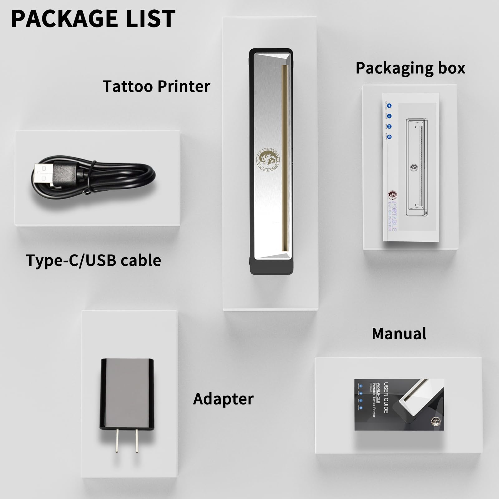 Portable Wireless Tattoo Stencil Printer Kit - Rechargeable Thermal Copier Machine with Transfer Paper | Compatible with Android, iOS & Windows | Perfect for Tattoo Artists & Beginners | Home Studio & Professional Tattoo Shop Use