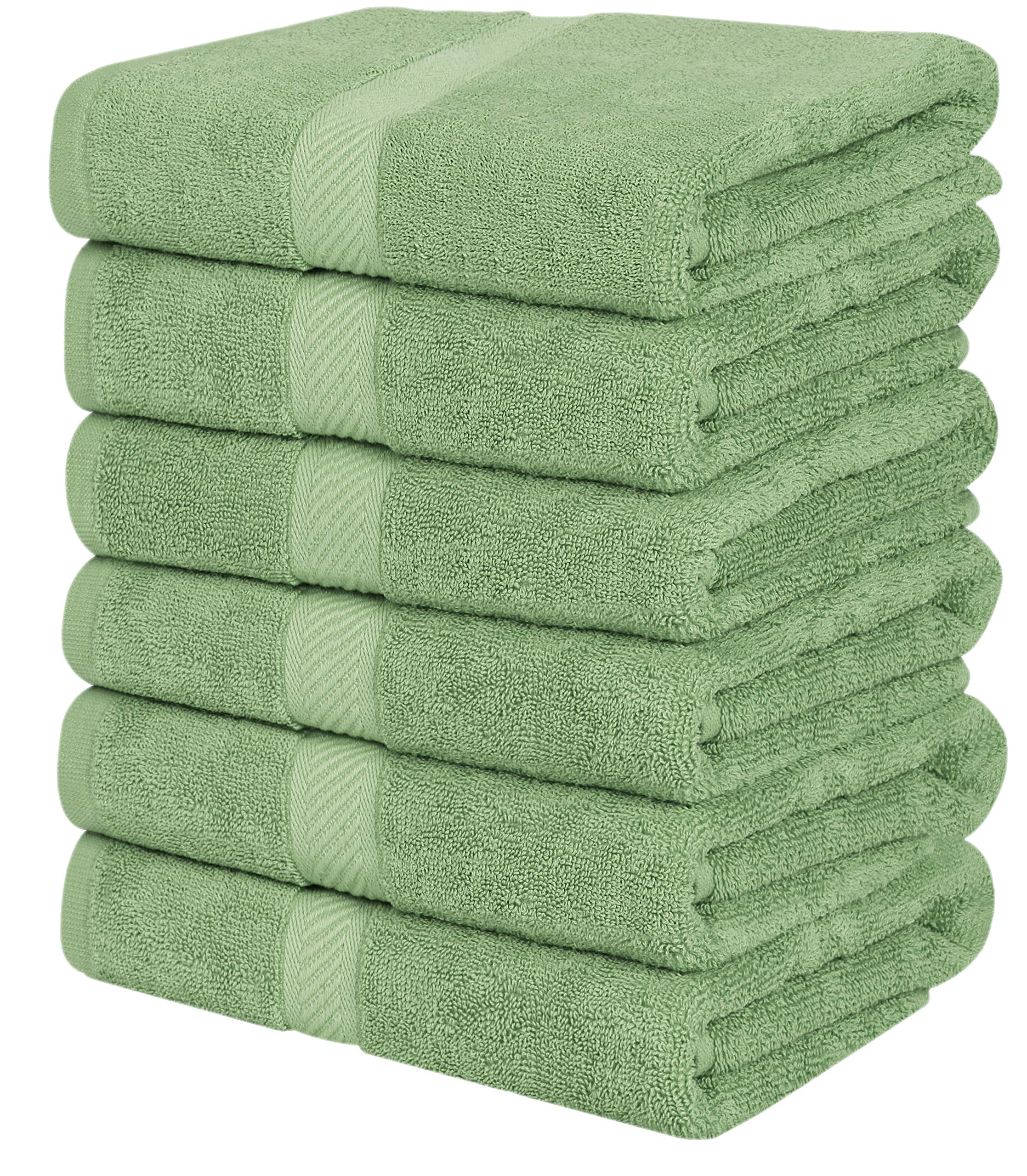Utopia Towels [6 Pack] Premium 100% Ring Spun Cotton Bath Towel Set - 24 x 48 Inches, Medium Weight, Highly Absorbent & Quick Drying - Ideal for Hotels, Spas, Bathrooms & Home Use (Sage Green)