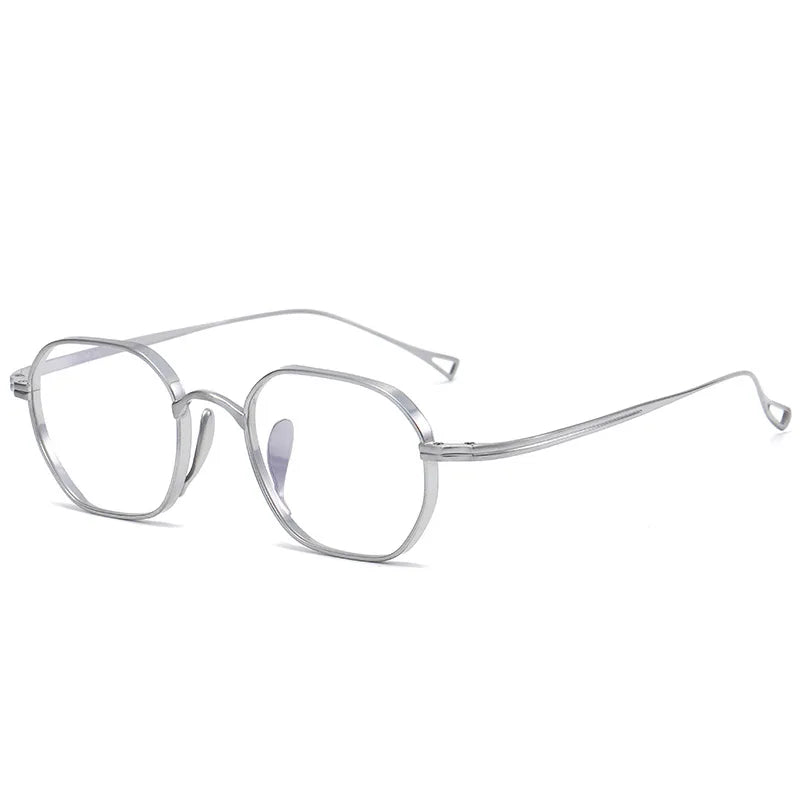 Aimee Women's Full Rim Flat Top Polygon Titanium Eyeglasses Frame 49917 - Lightweight & Durable Eyewear for Work, Reading & Fashion