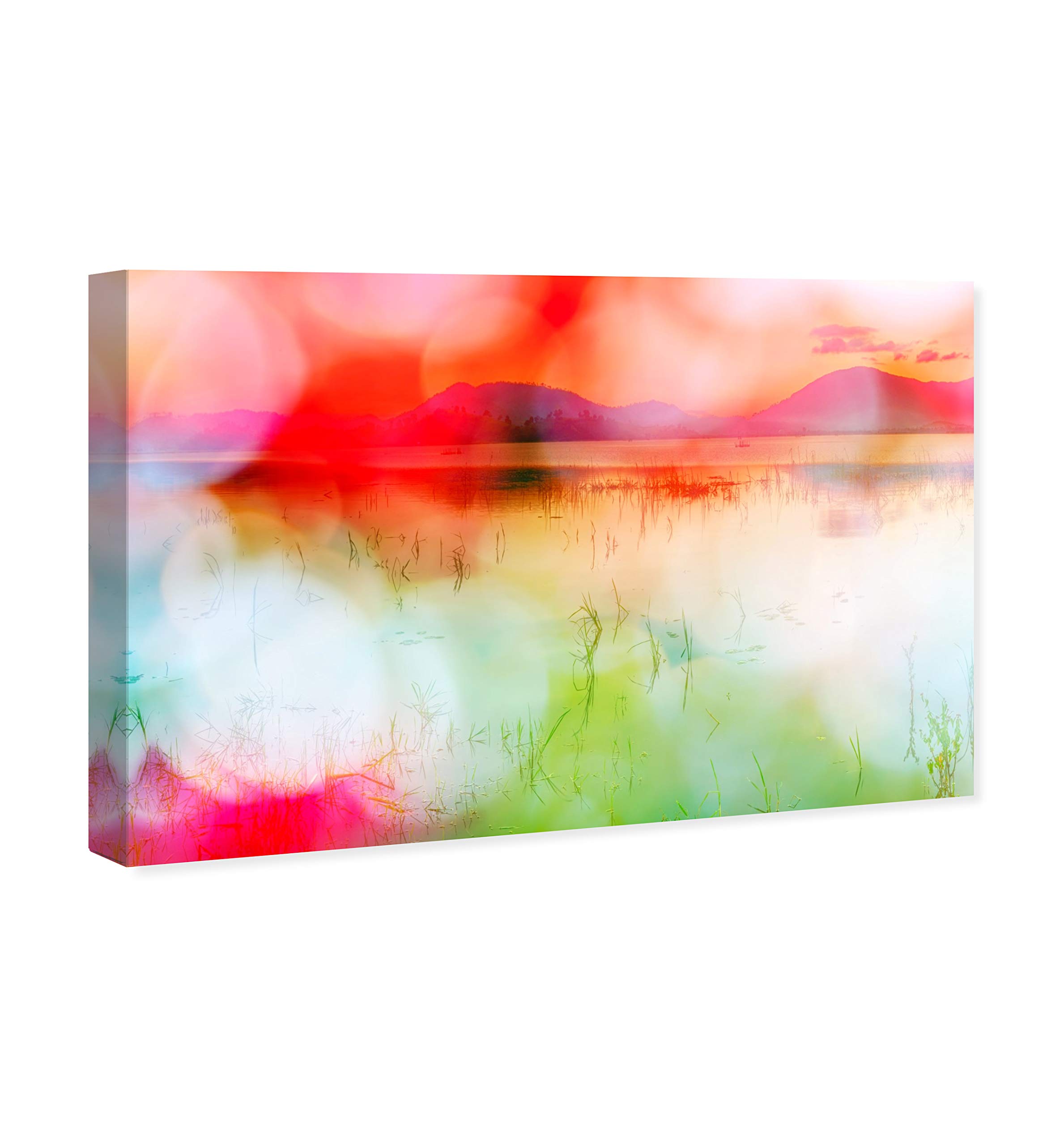 Oliver Gal Artist Co. 'Shantayabaya' Nature Landscape Canvas Wall Art Print - 24x16 Inch Modern Home Decor in Red & Green | Perfect for Living Room, Bedroom & Office Decorations