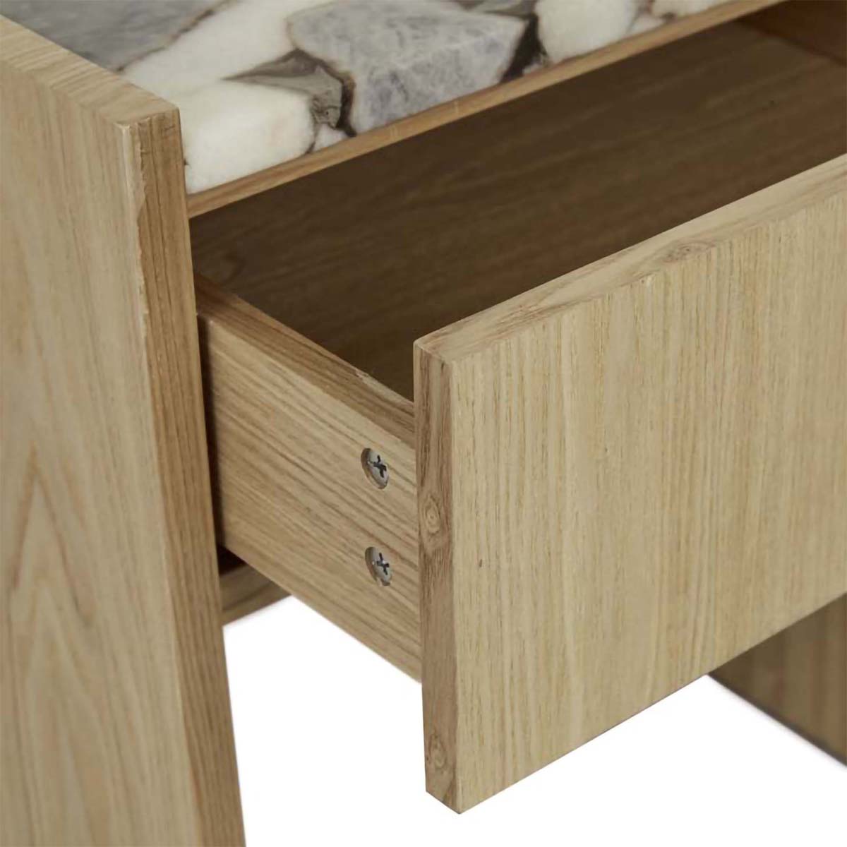 Globe West Elsie Bedside Table - Modern Nightstand with Storage Drawer for Bedroom, Living Room & Office - Stylish Wooden End Table with Shelf