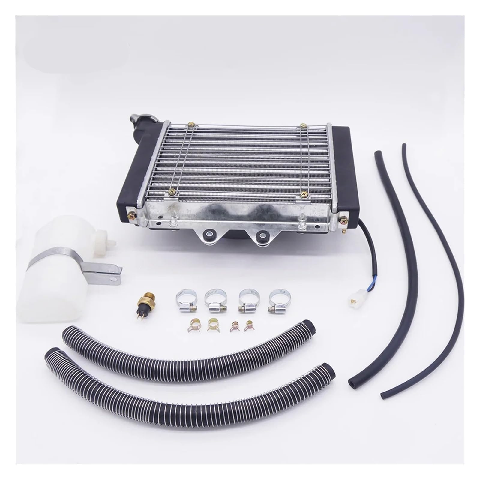 Full Set Radiator Tank with Coolant Hose & Water Pipe Clamps for 4 Wheel ATV 200cc 250cc 300cc Jinling JLA-21 Quad Bike Parts - Motorcycle Accessories for Off-Road Adventure & Trail Riding